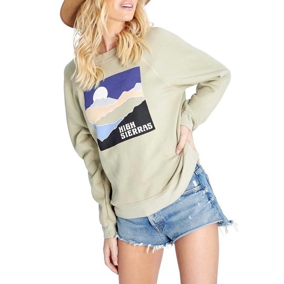 New Wildfox Women's Basil High Sierras Mountain Sommers Sweatshirt Size M, L, XL - Picture 1 of 7